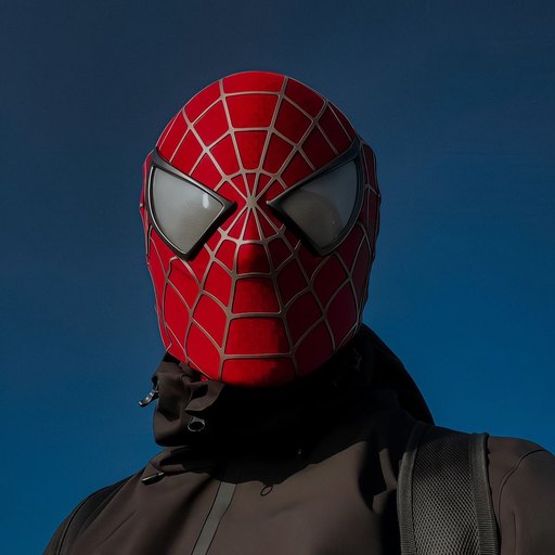Erfan in a spider mask